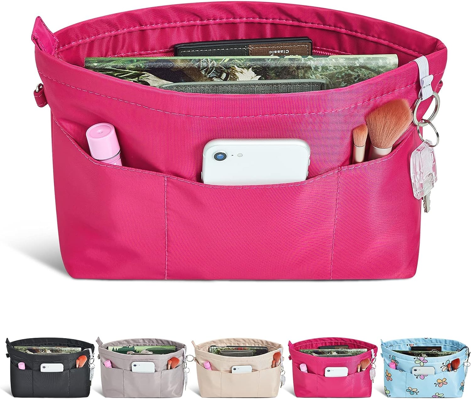 Vercord Premium Nylon Purse Organizer Tote Handbag Insert Organizers Bag in Bag Zipper 13 Pockets Beige Small Vercord Premium Nylon Purse Organizer Tote Handbag Insert Organizers Bag in Bag Zipper 13 Pockets Beige Small
