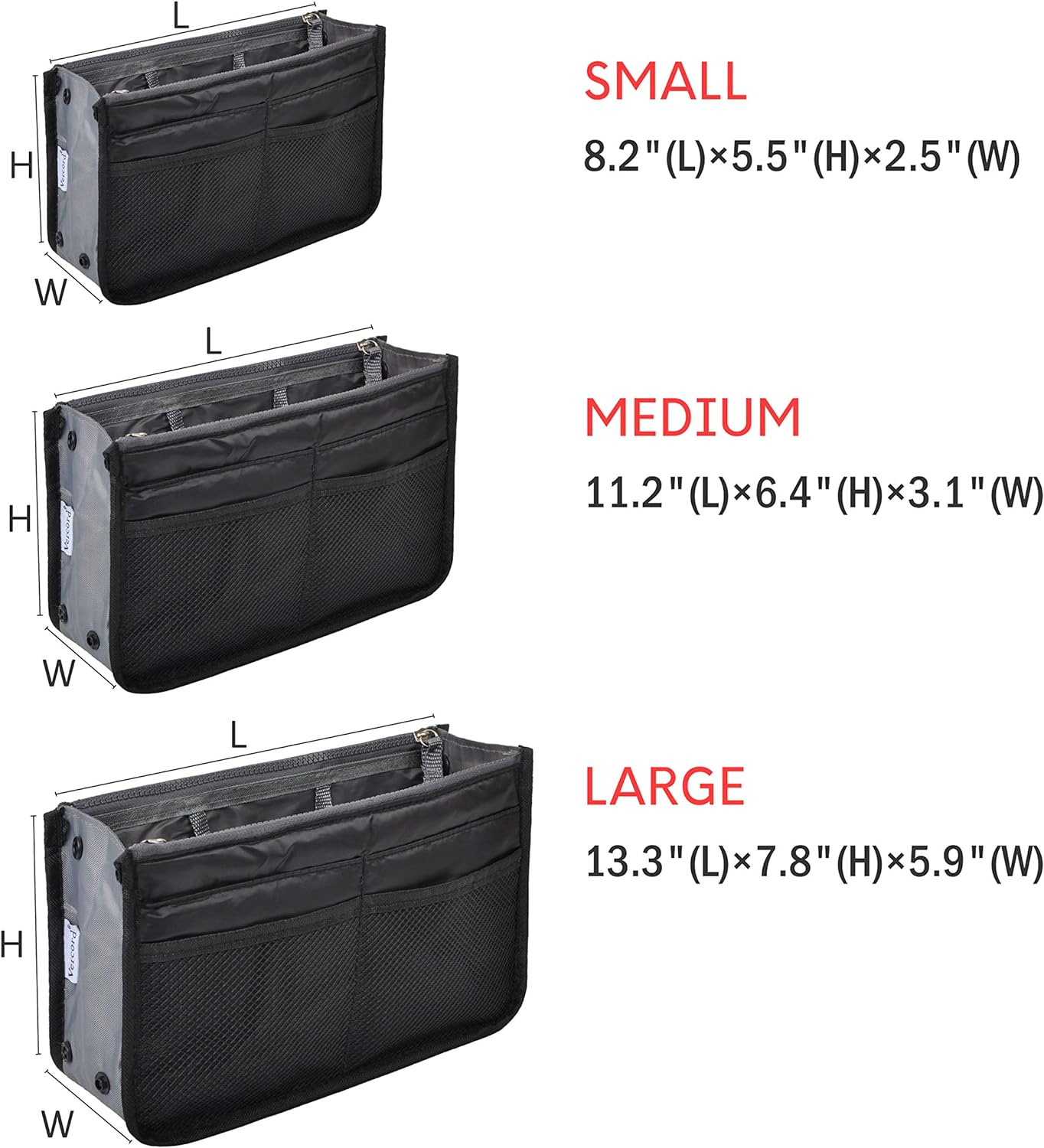 Vercord Purse Organizer Insert for Handbags Bag Organizers Inside Tote Pocketbook Women Nurse Nylon 13 Pockets Black Medium Vercord Purse Organizer Insert for Handbags Bag Organizers Inside Tote Pocketbook Women Nurse Nylon 13 Pockets Black Medium