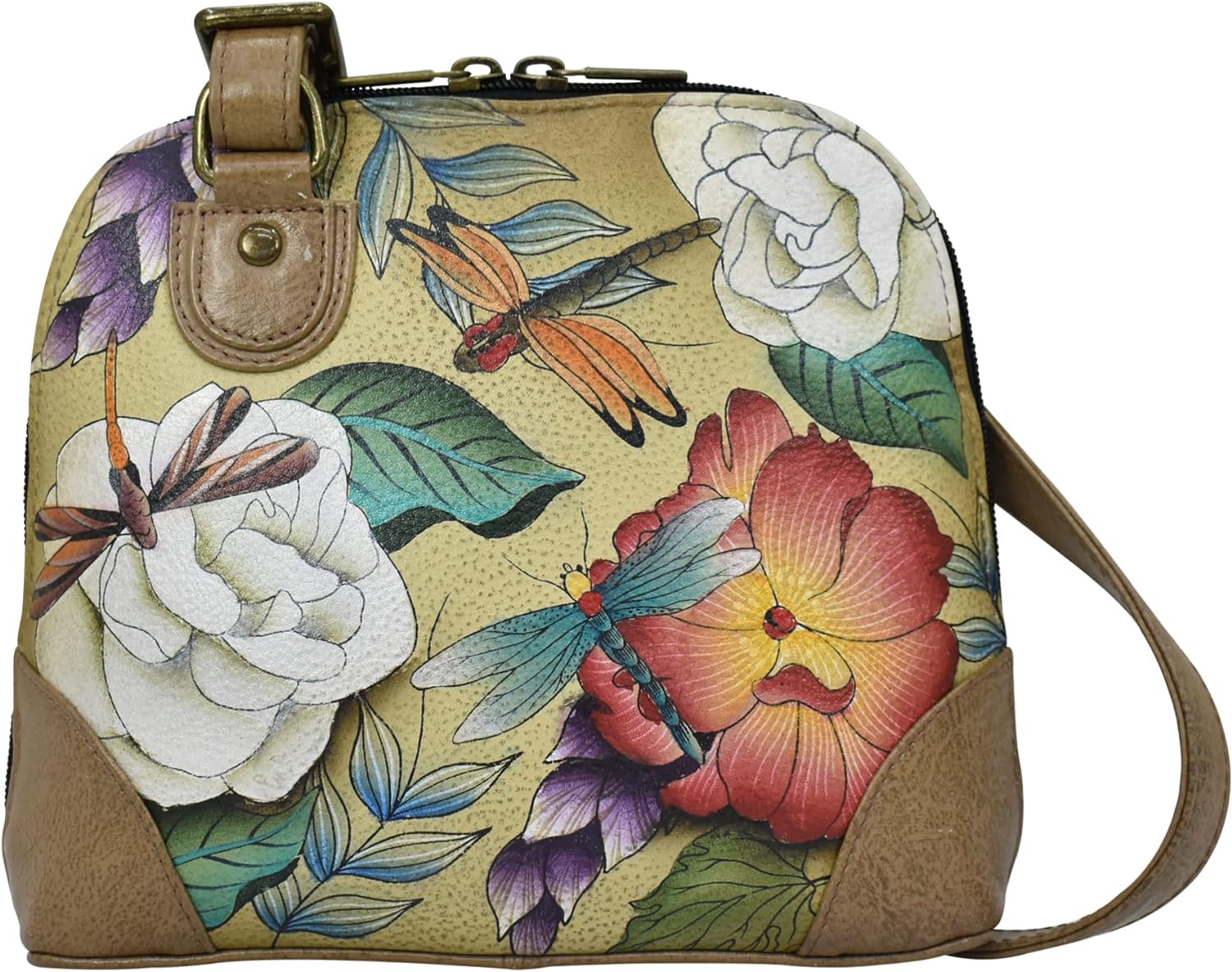 Anna by Anuschka Womens Genuine Leather Small Zip-Around Handbag | Multi Compartment Organizer Anna by Anuschka Womens Genuine Leather Small Zip-Around Handbag | Multi Compartment Organizer