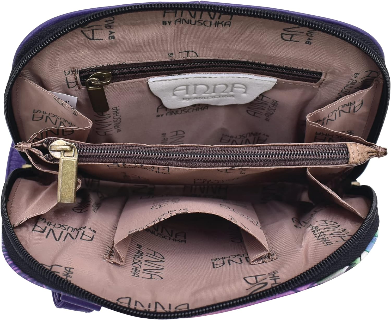 Anna by Anuschka Womens Genuine Leather Small Zip-Around Handbag | Multi Compartment Organizer Anna by Anuschka Womens Genuine Leather Small Zip-Around Handbag | Multi Compartment Organizer