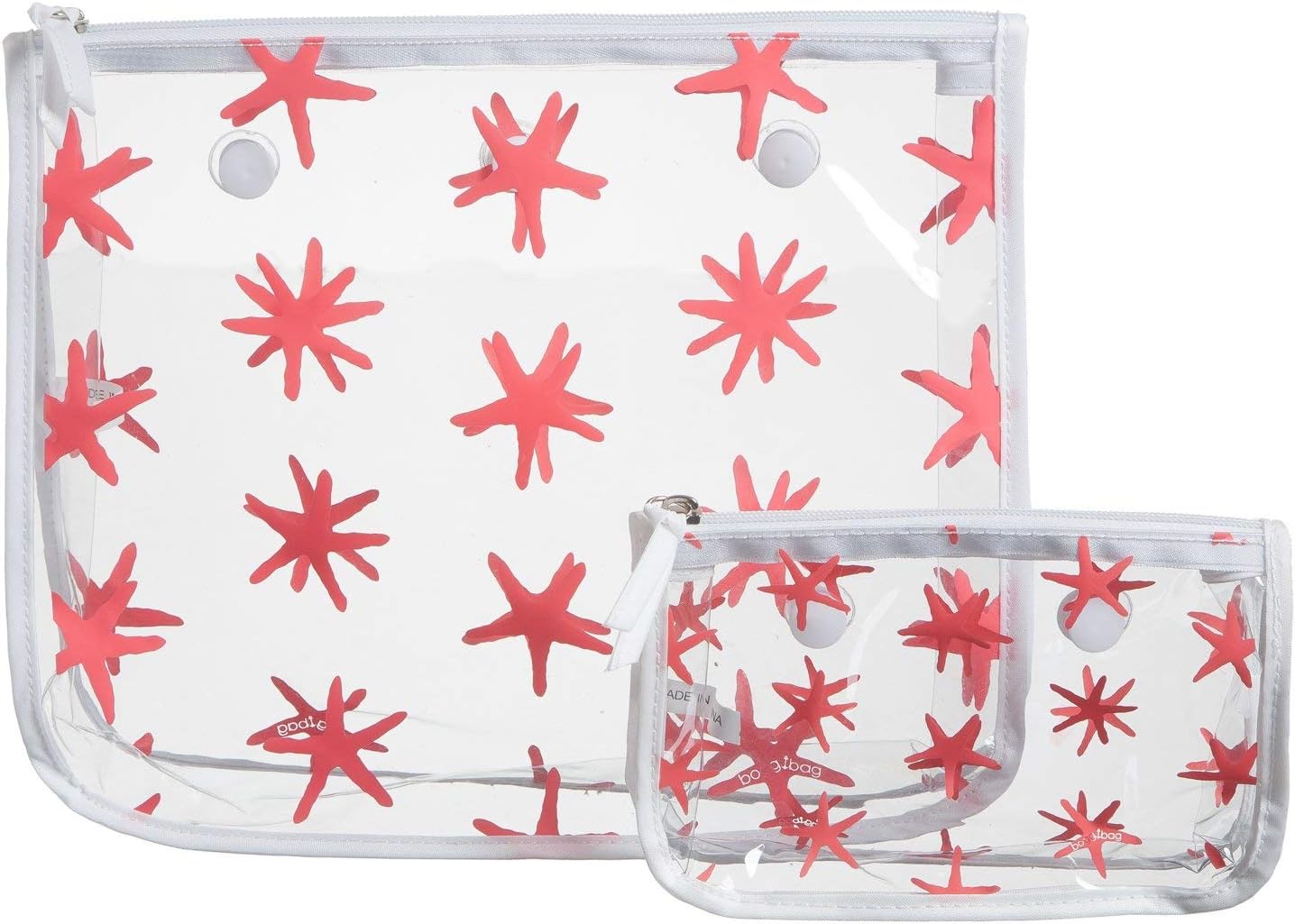 Clear Designer Zipper Insert (Set of 2) Travel Organizer Storage Pop In Original Bogg and Baby (Orange Popsicle)