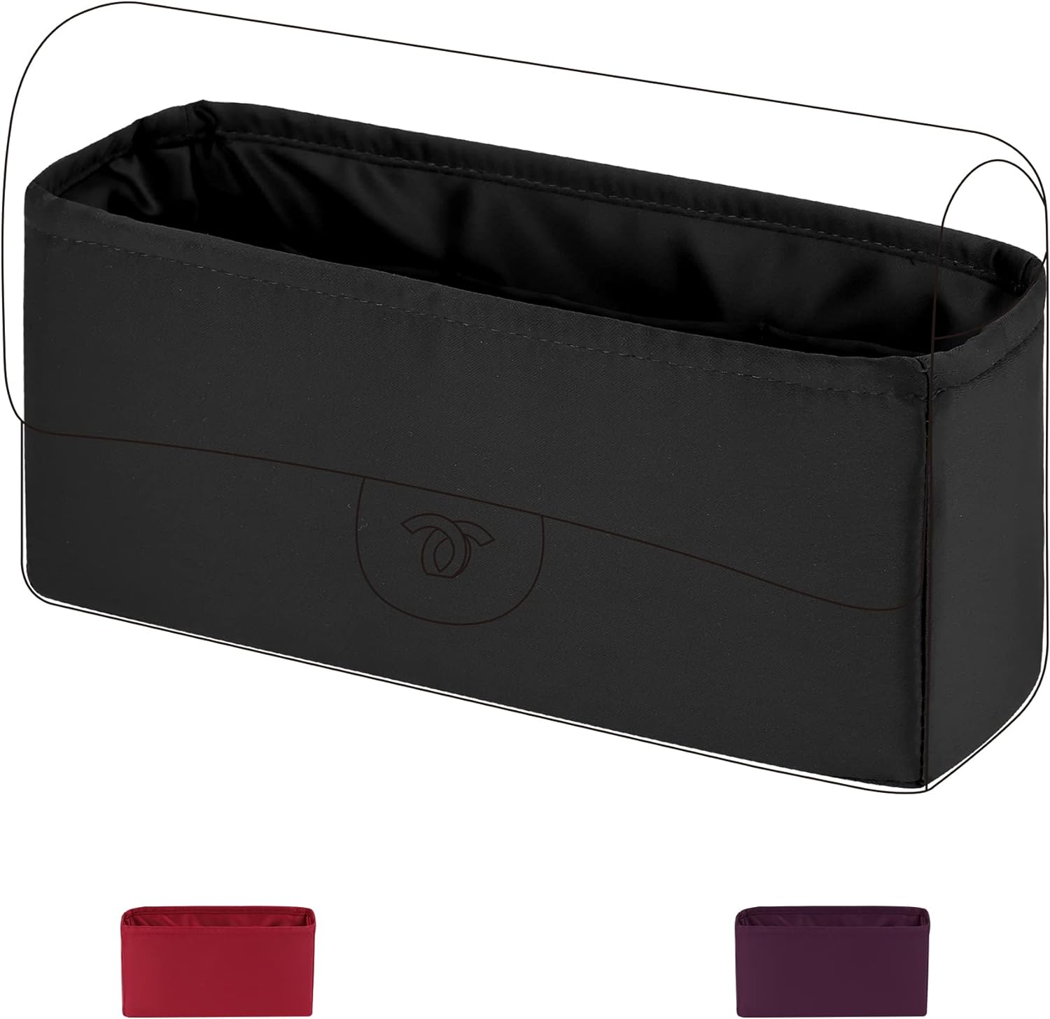 DGAZ Purse Organizer Insert For Chanel CF Bags,Silk Bag Organizer,Luxury Handbag  Tote Shaper(Black,Medium 25) DGAZ Purse Organizer Insert For Chanel CF Bags,Silk Bag Organizer,Luxury Handbag  Tote Shaper(Black,Medium 25)