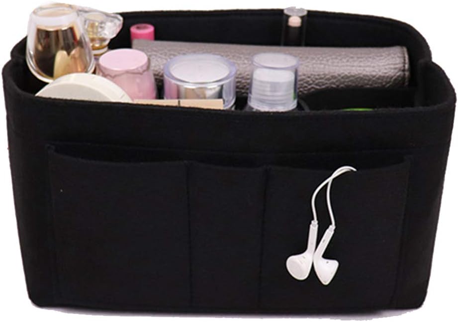 fansipro felt storage bag purse handbag insert organizer pocket tote shaper multi liner