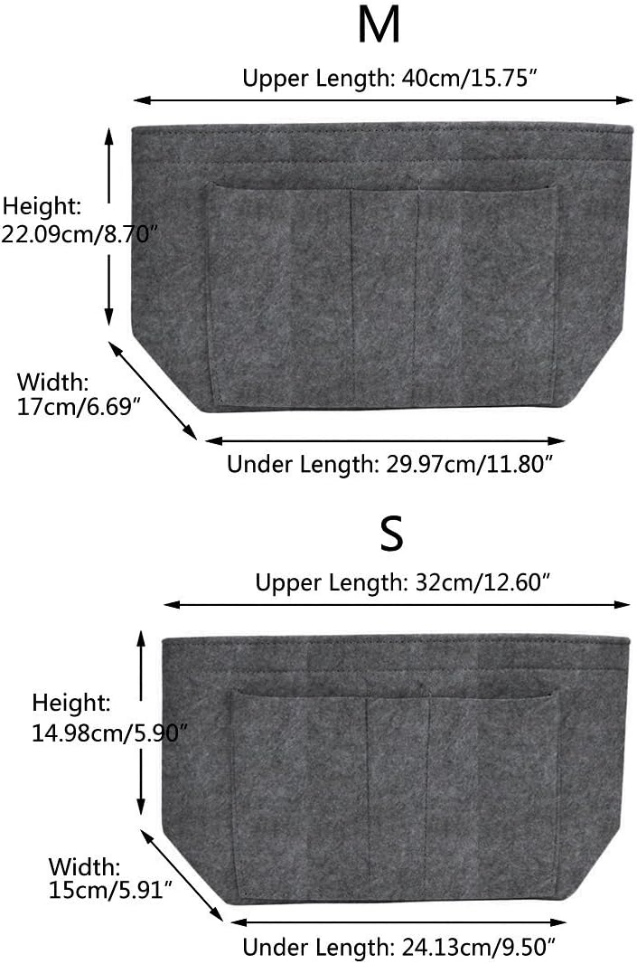 Felt Insert Bag Organizer for Handbag Tote Bag Purse Women Makeup Organizer Grey M Felt Insert Bag Organizer for Handbag Tote Bag Purse Women Makeup Organizer Grey M