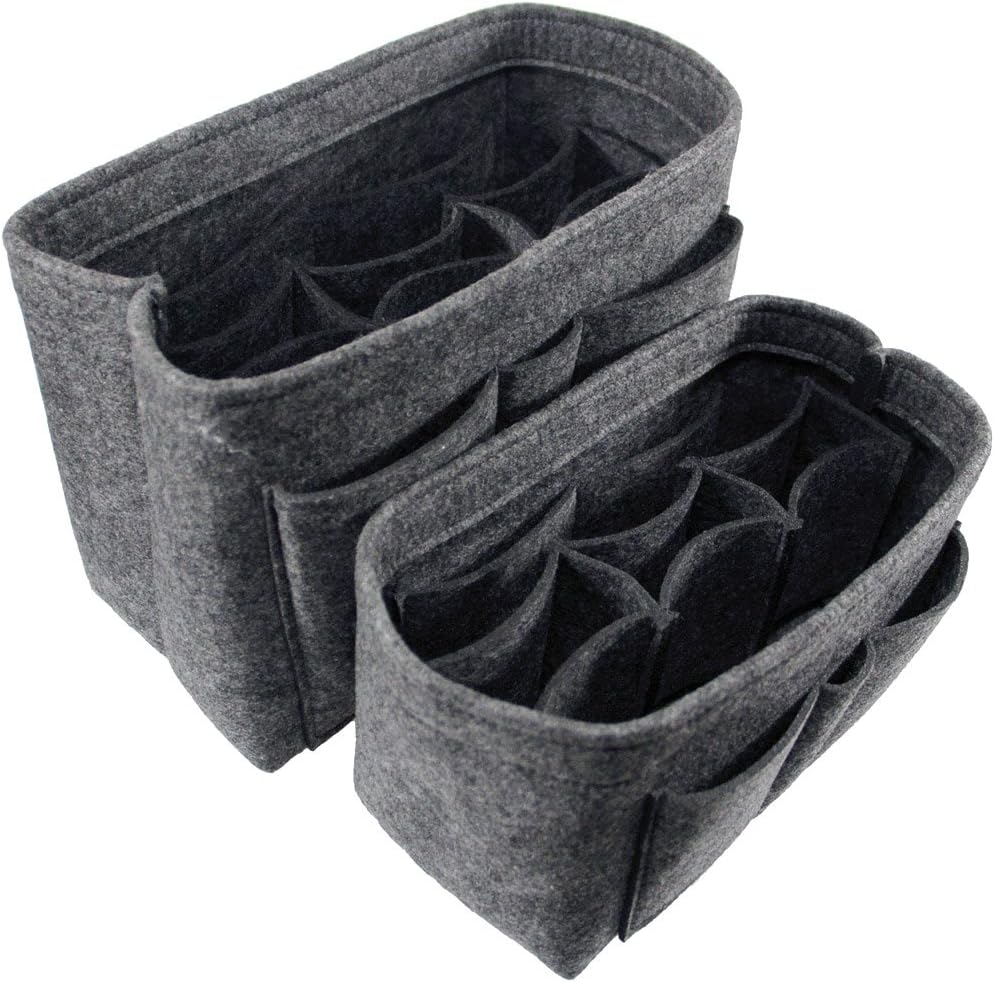 Felt Insert Bag Organizer for Handbag Tote Bag Purse Women Makeup Organizer Grey M Felt Insert Bag Organizer for Handbag Tote Bag Purse Women Makeup Organizer Grey M