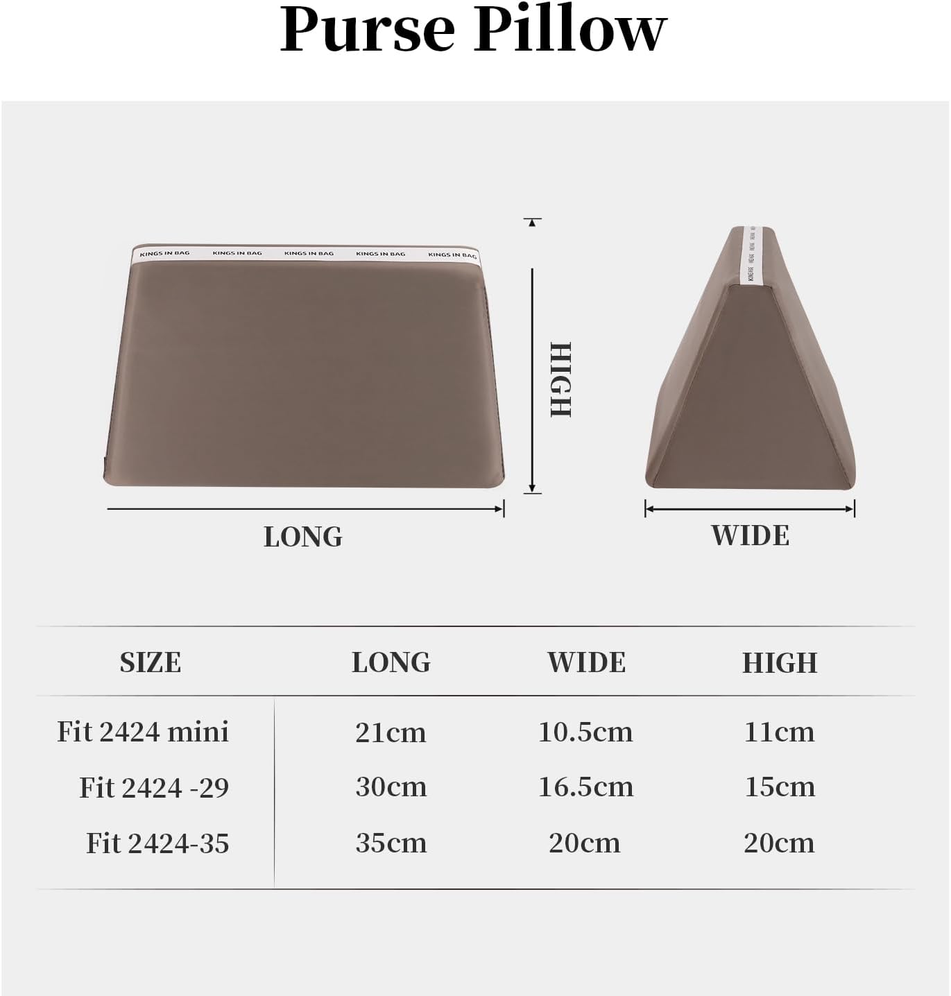 kings in bag purse handbag shaper pillow insert for women bags luxury bag lightweight shaper with silky satins fits for 1 2
