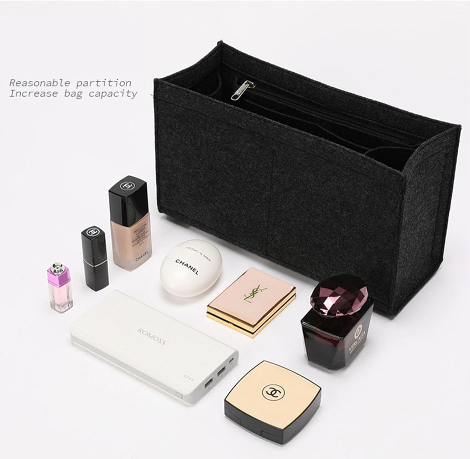 Lckaey bag organizer for woman bags book tote bag insert small size Bottom thickening 2008Darkgrey-medium Lckaey bag organizer for woman bags book tote bag insert small size Bottom thickening 2008Darkgrey-medium