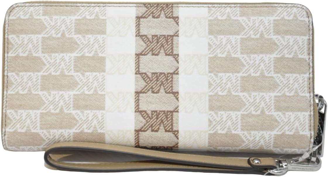 Michael Kors Jet Set Travel Continental Wristlet Signature Striped Logo Michael Kors Jet Set Travel Continental Wristlet Signature Striped Logo