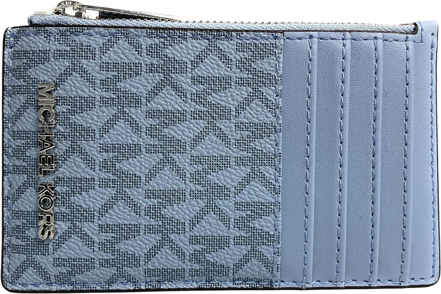 michael kors jet set travel medium travel card case in pale blue