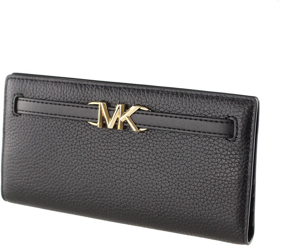 michael kors large snap leather wallet black