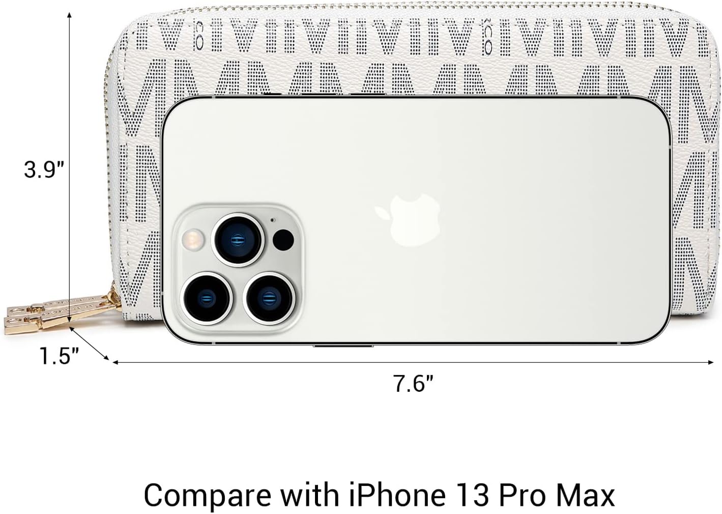 MKP COLLECTION Womens Fashion Double Zip Around Wallet Jean Denim Long Purse Credit Card Holder Bifold Ladies Cluth Wristlet Wrist Strap