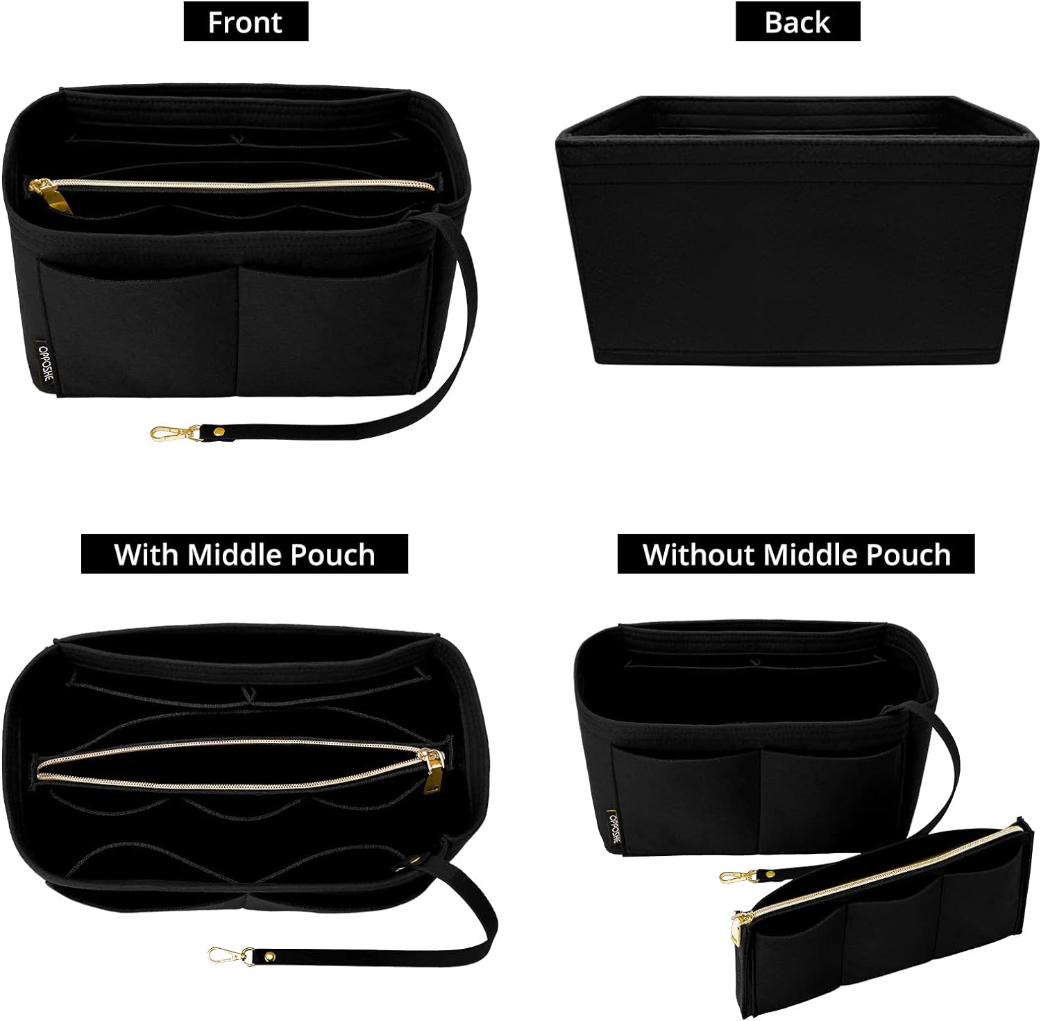 OPPOSHE Purse Organizer Insert for Handbags, Softened Felt Bag Insert Organizer for Tote, Handbag Organizer Compatible with LV, Coach, MK, Kate Spade, Goyard, Longchamp OPPOSHE Purse Organizer Insert for Handbags, Softened Felt Bag Insert Organizer for Tote, Handbag Organizer Compatible with LV, Coach, MK, Kate Spade, Goyard, Longchamp