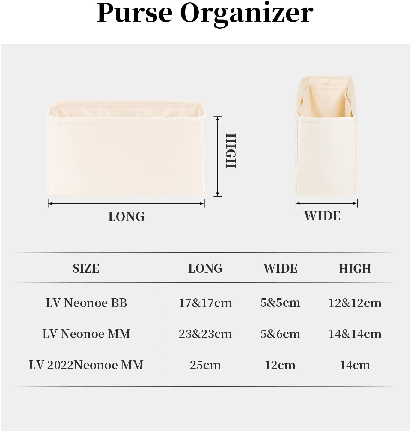 Organizer for Luxury Bag with Silky Satin, Tote Bag Inner and Purse Bags Storage Fit for Neonoe BB/MM/2022 MM Bags, 14 Pockets Capacity, Lightweight for Daily Use(Ruby, Neonoe MM)