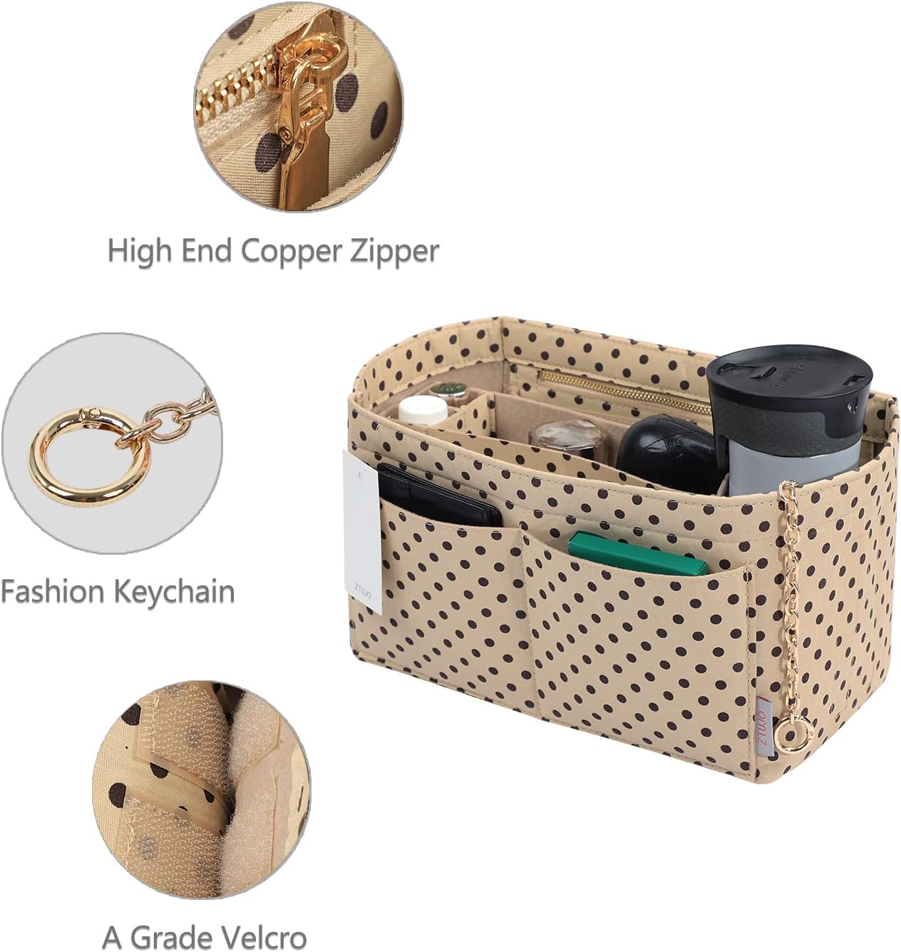 Purse Organizer Insert, Felt Purse Organizer with Zipper and Sewn Bottom Insert, Fit Speedy Neverfull Graceful,6 Sizes Purse Organizer Insert, Felt Purse Organizer with Zipper and Sewn Bottom Insert, Fit Speedy Neverfull Graceful,6 Sizes