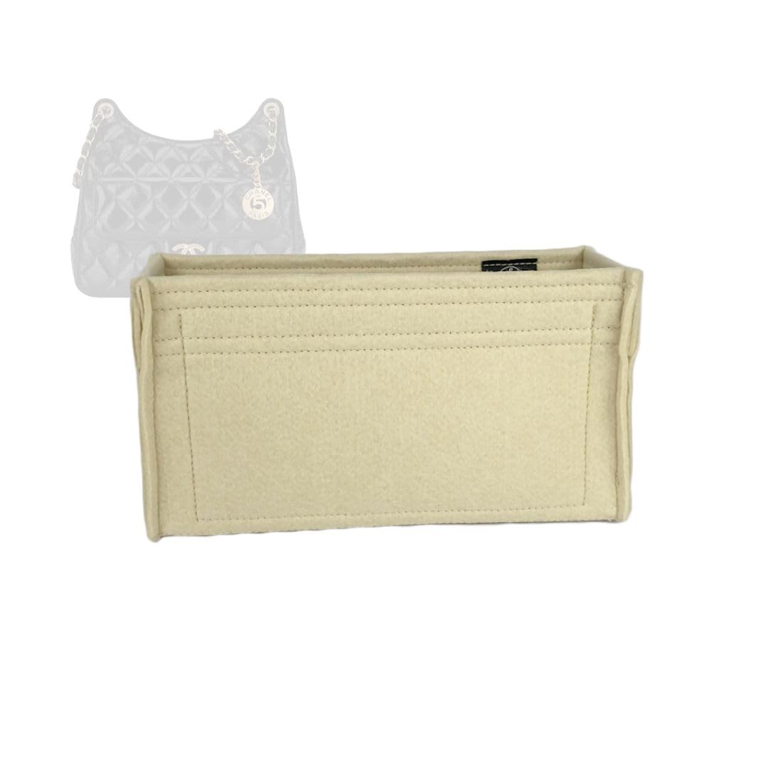 Zoomoni Bag Organizer for Chanel 2023 Hobo Handbag (AS4322) [Bag Length: 22.5cm|9″] Bag - Premium Felt Purse Handbag Insert Liner Shaper (Handmade) Soft Structure Support