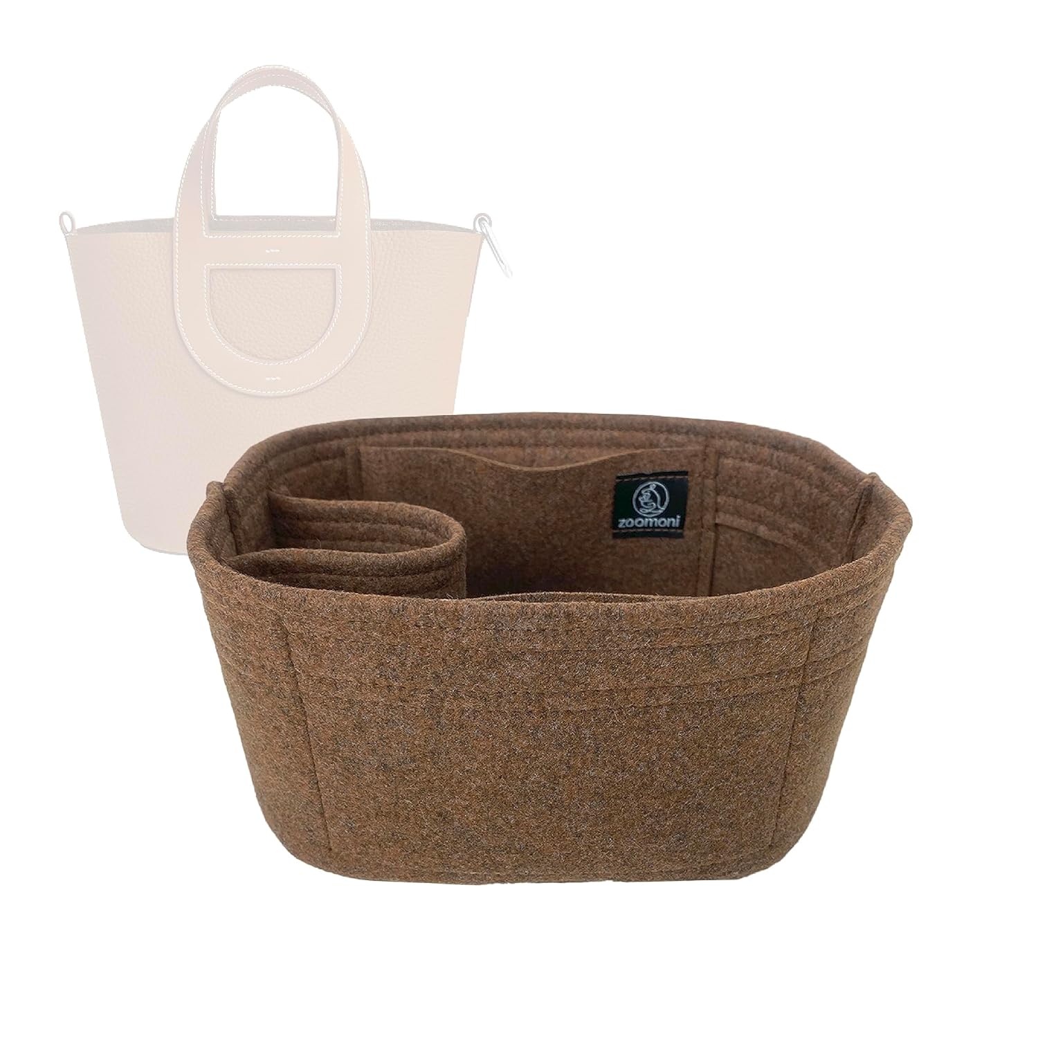zoomoni bag organizer for hermes in the loop 18 bag premium felt purse handbag insert liner shaper handmade soft structu