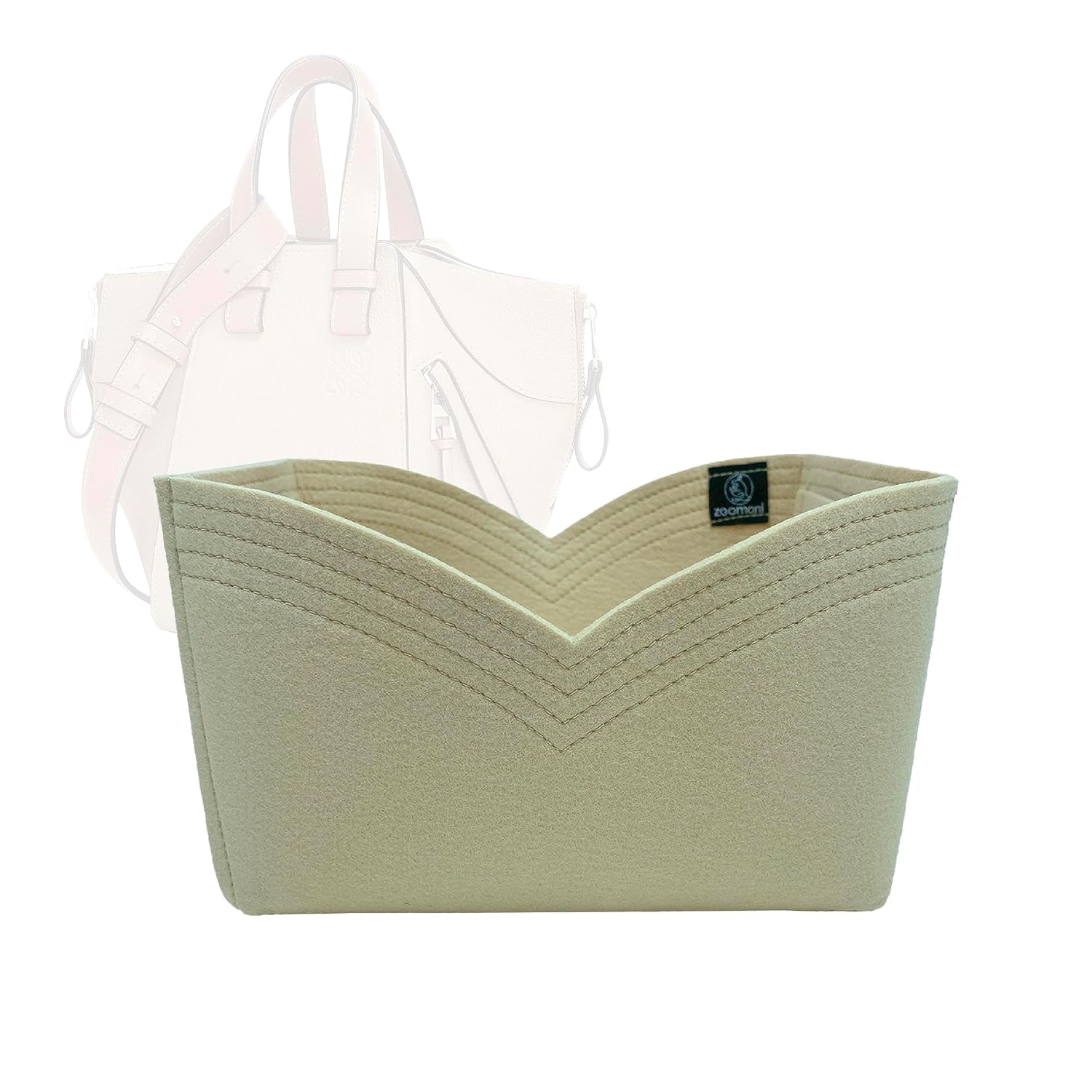 zoomoni bag organizer for loewe hammock compact premium felt purse handbag insert liner shaper handmade soft structure s